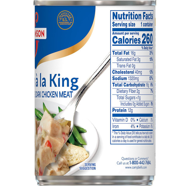 Swanson Chicken La King Made With White & Dark Chicken Meat, 10.5 (Pack Of 12 Can)