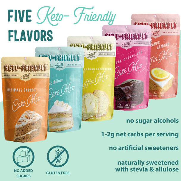 Sweet Logic Keto Baking Mix Delicious Keto Baked Goods With Just 1-2G Net Carbs Per Serving Gluten , Naturally Sweetened Low Carb, Diabetic Friendly (Yellow Cake)