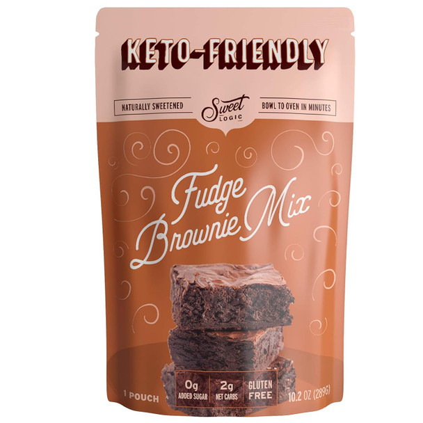Sweet Logic Keto Brownie Mix Delicious Keto Brownies Just 2G Net Carbs Per Serving Gluten , Naturally Sweetened Low Carb, Diabetic Friendly Brownie Mix 12 Servings