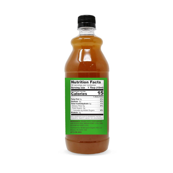 Wedderspoon Apple Cider Vinegar With Monofloral Manuka Honey & The Mother, 25 Fl Oz
