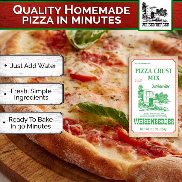 Weisenberger Pizza Crust Mix - Pizza Dough Mix For Homemade Pizza - Pizza Flour Mix For Pizza Crust Dough In Minutes - Premade Pizza Dough Fresh Ingredients, No Preservatives - 6.5 Oz, 12 Pack Weisenberger Pizza Crust Mix - Pizza Dough Mix For Homemade Pizza - Pizza Flour Mix For Pizza Crust Dough In Minutes - Premade Pizza Dough Fresh Ingredients, No Preservatives - 6.5 Oz, 12 Pack