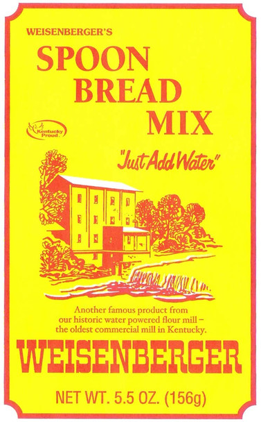 Weisenberger Spoon Bread Mix - Authentic, Old Fashioned, Southern Style Corn Bread Mix - Made From Non Gmo Cornmeal - Traditional Cast Iron Spoonbread, Corn Bread Muffin, And Corncake - 5.5 Oz - 12 Pack