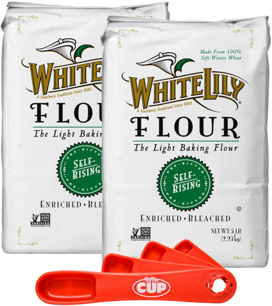 White Lily Non-Gmo Self Rising Flour 5 Lb Bag (Pack Of 2) By The Cup Swivel Spoons White Lily Non-Gmo Self Rising Flour 5 Lb Bag (Pack Of 2) By The Cup Swivel Spoons