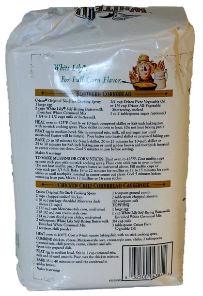 White Lily Self-Rising Buttermilk White Cornmeal Mix Enriched