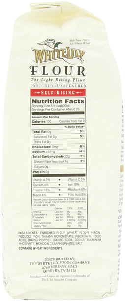 White Lily Unbleached Self Rising Flour, 5-Lb Bag White Lily Unbleached Self Rising Flour, 5-Lb Bag