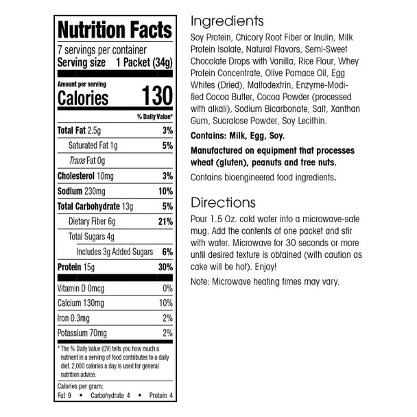 Wonderslim Protein Mug Cake, Chocolate Caramel, 6G Fiber, Low Sugar, Gluten (7Ct)
