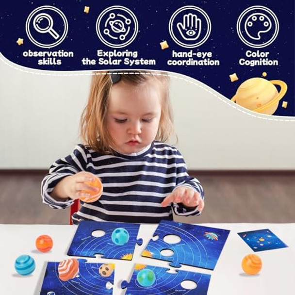 Adena Montessori Wooden Solar System Model Board Puzzle With 3D Planets Models For 3-6 Year Old Kids Preschool Science Toys Stem Toys For Boys & Girls Adena Montessori Wooden Solar System Model Board Puzzle With 3D Planets Models For 3-6 Year Old Kids Preschool Science Toys Stem Toys For Boys & Girls