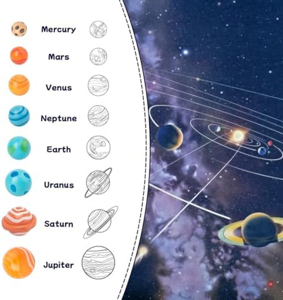 Adena Montessori Wooden Solar System Model Board Puzzle With 3D Planets Models For 3-6 Year Old Kids Preschool Science Toys Stem Toys For Boys & Girls Adena Montessori Wooden Solar System Model Board Puzzle With 3D Planets Models For 3-6 Year Old Kids Preschool Science Toys Stem Toys For Boys & Girls