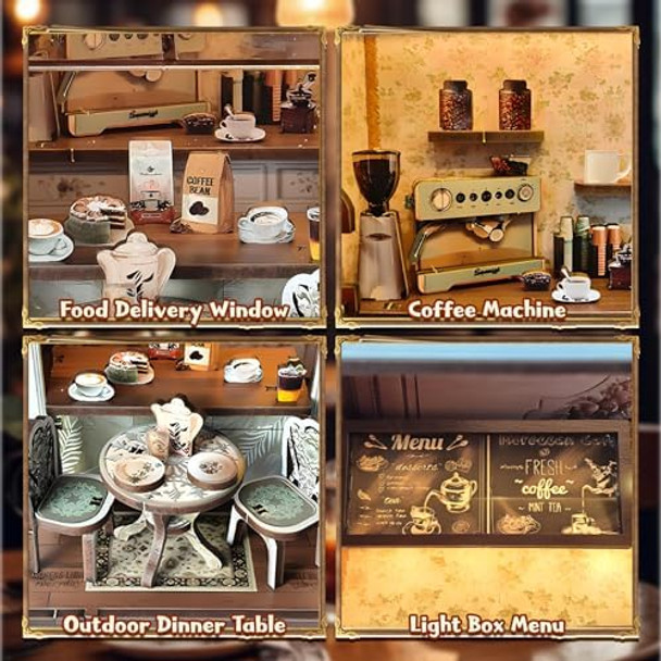 Antreatu Diy Miniature House Kit Coffee Shop Book Nook Kit Mini Building Kit Dollhouse Kit For Adults And Teens 3D Wooden Puzzles With Led Light Craft Kit For Family And Friends Antreatu Diy Miniature House Kit Coffee Shop Book Nook Kit Mini Building Kit Dollhouse Kit For Adults And Teens 3D Wooden Puzzles With Led Light Craft Kit For Family And Friends