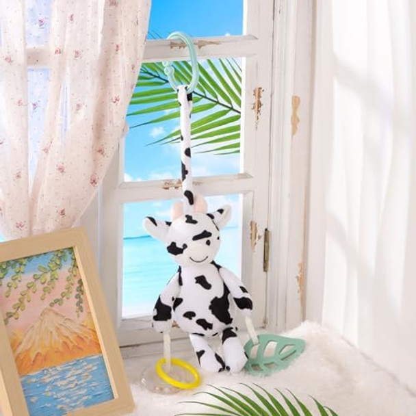 Apricot Lamb Baby Spiral Car Seat & Stroller Activity Toy Features Plush Cow Character Hanging Rattles Toys Gentle Rattle Sound & Soft Teether 8-26 Inches Apricot Lamb Baby Spiral Car Seat & Stroller Activity Toy Features Plush Cow Character Hanging Rattles Toys Gentle Rattle Sound & Soft Teether 8-26 Inches