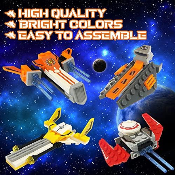 Artcreativity Star Exploration Bricks Set Of 4 Space Ship Building Toys For Kids In Assorted Designs 3D Puzzles For Kids Outer Space Party Favors And Galaxy Party Supplies For Ages 6 And Up Artcreativity Star Exploration Bricks Set Of 4 Space Ship Building Toys For Kids In Assorted Designs 3D Puzzles For Kids Outer Space Party Favors And Galaxy Party Supplies For Ages 6 And Up