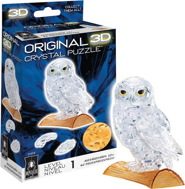 Bepuzzled Owl Original 3D Crystal Puzzle Ages 12 And Up Owl Clear Bepuzzled Owl Original 3D Crystal Puzzle Ages 12 And Up Owl Clear