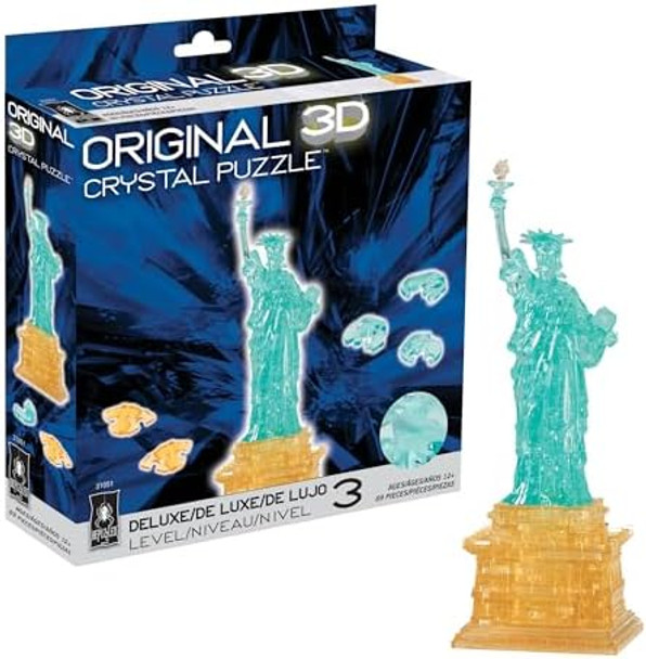 Bepuzzled Statue Of Liberty Deluxe Original 3D Crystal Puzzle Perfect For Puzzlers Ages 12 And Up Challenging To Complete And Beautiful To Display Collect Them All