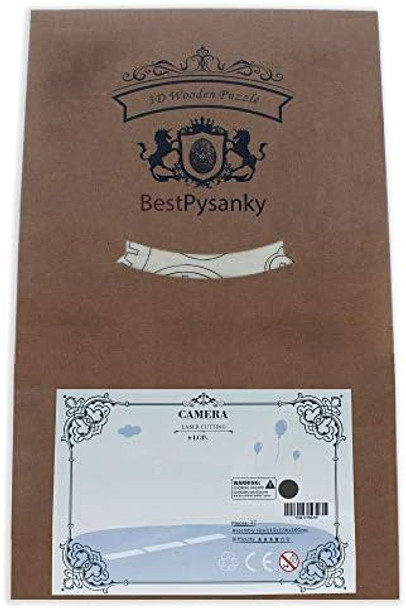 Bestpysanky 23 Pieces Airplane Jet Model Kit - Wooden Laser-Cut 3D Puzzle