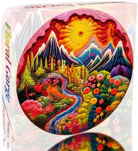 Bgraamienspuzzle 3D Visual Needle Point Style Gorge With Flowers 1000 Pieces Round Puzzle For Adult Colorful Puzzle For Adult Bgraamienspuzzle 3D Visual Needle Point Style Gorge With Flowers 1000 Pieces Round Puzzle For Adult Colorful Puzzle For Adult