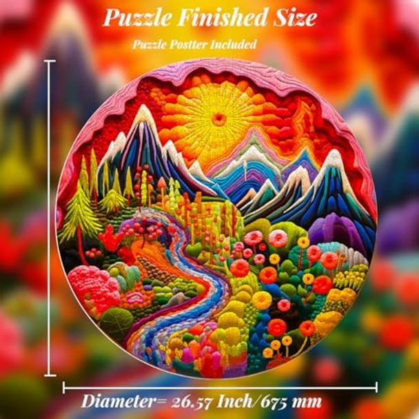 Bgraamienspuzzle 3D Visual Needle Point Style Gorge With Flowers 1000 Pieces Round Puzzle For Adult Colorful Puzzle For Adult Bgraamienspuzzle 3D Visual Needle Point Style Gorge With Flowers 1000 Pieces Round Puzzle For Adult Colorful Puzzle For Adult
