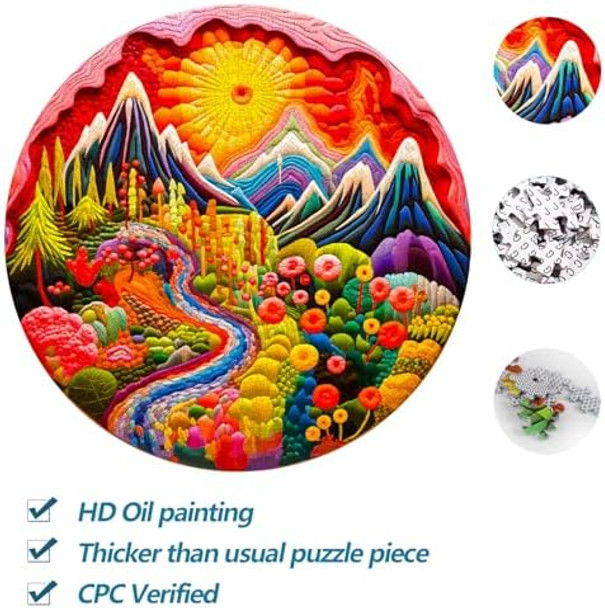 Bgraamienspuzzle 3D Visual Needle Point Style Gorge With Flowers 1000 Pieces Round Puzzle For Adult Colorful Puzzle For Adult Bgraamienspuzzle 3D Visual Needle Point Style Gorge With Flowers 1000 Pieces Round Puzzle For Adult Colorful Puzzle For Adult