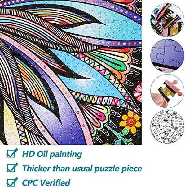 Bgraamienspuzzle-Blooming Flowers-1000 Pieces Creative Geometric Round Blue Board Colorful Mandala Jigsaw Puzzle