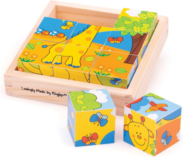 Bigjigs Toys Safari Cube Jigsaw Puzzle - 6X 9-Piece Toddler Puzzles Quality Jigsaw Puzzles For Kids Educational Animal Puzzles Suitable For 18 Months + Bigjigs Toys Safari Cube Jigsaw Puzzle - 6X 9-Piece Toddler Puzzles Quality Jigsaw Puzzles For Kids Educational Animal Puzzles Suitable For 18 Months +