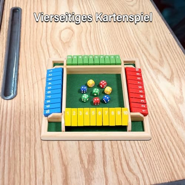 Billowvolve Shut The Box Dice Game 1-4 Players 10 Numbers Wooden Dice Game Traditional Bar Table Mat Game Enhances Math And Decision-Making Skills For Kids And Adults Billowvolve Shut The Box Dice Game 1-4 Players 10 Numbers Wooden Dice Game Traditional Bar Table Mat Game Enhances Math And Decision-Making Skills For Kids And Adults