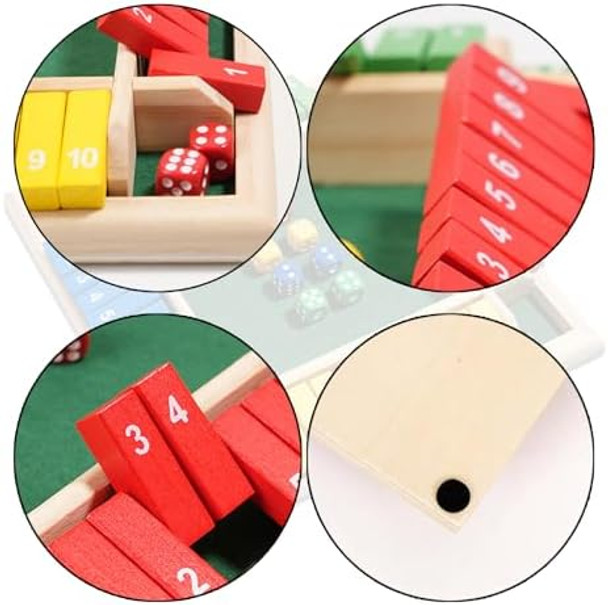 Billowvolve Shut The Box Dice Game 1-4 Players 10 Numbers Wooden Dice Game Traditional Bar Table Mat Game Enhances Math And Decision-Making Skills For Kids And Adults Billowvolve Shut The Box Dice Game 1-4 Players 10 Numbers Wooden Dice Game Traditional Bar Table Mat Game Enhances Math And Decision-Making Skills For Kids And Adults