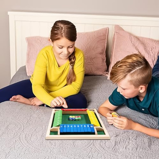 Billowvolve Shut The Box Dice Game 1-4 Players 10 Numbers Wooden Dice Game Traditional Bar Table Mat Game Enhances Math And Decision-Making Skills For Kids And Adults Billowvolve Shut The Box Dice Game 1-4 Players 10 Numbers Wooden Dice Game Traditional Bar Table Mat Game Enhances Math And Decision-Making Skills For Kids And Adults