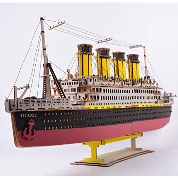 Bitopbi Large Size Titanic Model 3D Wooden Puzzles Cruise Ship English Version Collectible Building Diy Assembly Constructor Kit Collection For Teens And Adults Bitopbi Large Size Titanic Model 3D Wooden Puzzles Cruise Ship English Version Collectible Building Diy Assembly Constructor Kit Collection For Teens And Adults