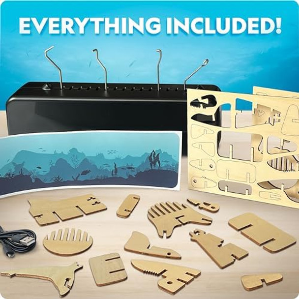 Blue Marble National Geographic Motorized Shark 3D Puzzle - 45-Piece 3D Wood Model Kit With Light-Up Motorized Display Base With 8 Light Settings 3D Puzzles For Kids Wooden Animal Puzzle Shark Toy Blue Marble National Geographic Motorized Shark 3D Puzzle - 45-Piece 3D Wood Model Kit With Light-Up Motorized Display Base With 8 Light Settings 3D Puzzles For Kids Wooden Animal Puzzle Shark Toy