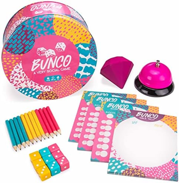 Brybelly Bunco Party Supplies - Family Game Night Board Games - Includes Dice Score Cards Pencils Bell & Squishy Traveling Jewel - Game Kit For Up To 12 Players Brybelly Bunco Party Supplies - Family Game Night Board Games - Includes Dice Score Cards Pencils Bell & Squishy Traveling Jewel - Game Kit For Up To 12 Players