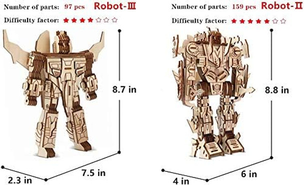 Chiyuehe Robot Puzzles 3D Wooden Building Blocks Model Self-Assembly Craft Kit Diy Brain Teaser Toys Best s For Women & Men(Robot) Chiyuehe Robot Puzzles 3D Wooden Building Blocks Model Self-Assembly Craft Kit Diy Brain Teaser Toys Best s For Women & Men(Robot)