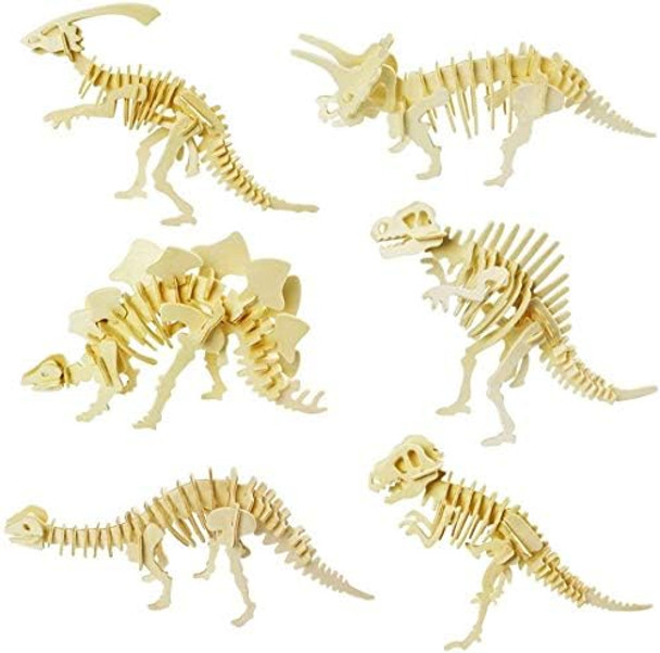 Colorsheng 3D Wooden Puzzle Simulation Animal Dinosaur Assembly Diy Model Toy Set Of 6 For Kids And Adults Colorsheng 3D Wooden Puzzle Simulation Animal Dinosaur Assembly Diy Model Toy Set Of 6 For Kids And Adults