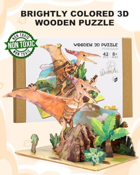 Coophit 3D Wooden Dinosaur Puzzles For Adults And Kids - Stem Model Dinosaur Kits Diy 3D Wooden Puzzle Crafts - s For Kids And Adults Teens Boys Girls(Dinosaur-2) Coophit 3D Wooden Dinosaur Puzzles For Adults And Kids - Stem Model Dinosaur Kits Diy 3D Wooden Puzzle Crafts - s For Kids And Adults Teens Boys Girls(Dinosaur-2)