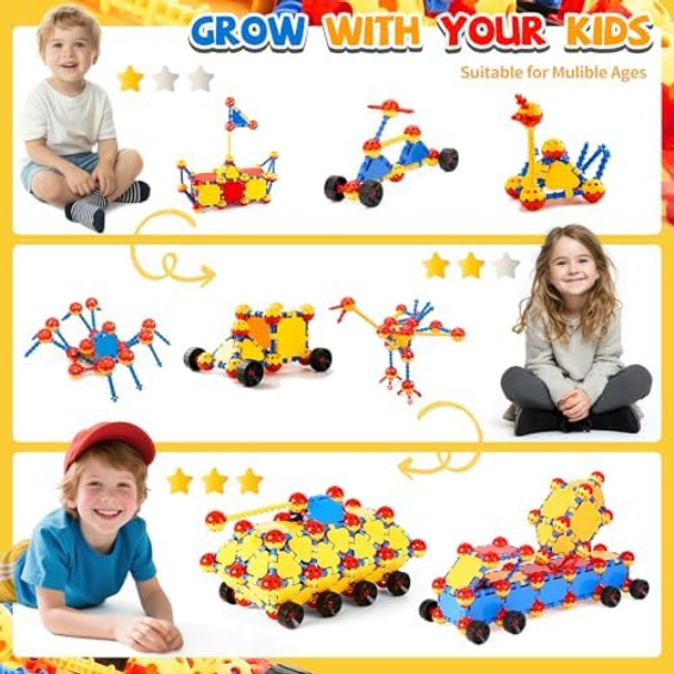 Cossy198 Pcs Stem Building Toys For Kids Construction Building Blocks Educational Toys For 3-5 4-8 5-7 6-8 Year Old Creative Games Engineering Stem Kits Cossy198 Pcs Stem Building Toys For Kids Construction Building Blocks Educational Toys For 3-5 4-8 5-7 6-8 Year Old Creative Games Engineering Stem Kits