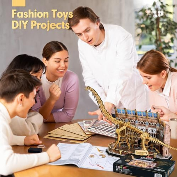 Cubicfun 3D Puzzles For Adults Kids - Led Museum Model Natural History Brachiosaurus Kit 216 Pieces Diy Puzzle For Home Decor Teenage Boys Girls s Glowing Dinosaur Display Adults s Cubicfun 3D Puzzles For Adults Kids - Led Museum Model Natural History Brachiosaurus Kit 216 Pieces Diy Puzzle For Home Decor Teenage Boys Girls s Glowing Dinosaur Display Adults s