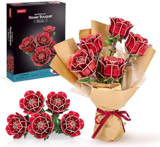 Cubicfun 3D Puzzle For Adults Kids - Roses Building Toy For Kids 312 Piece - Roses For Home Decor & Display - Idea For Plant & Flower Lovers Desk Decoration For Graduation Cubicfun 3D Puzzle For Adults Kids - Roses Building Toy For Kids 312 Piece - Roses For Home Decor & Display - Idea For Plant & Flower Lovers Desk Decoration For Graduation