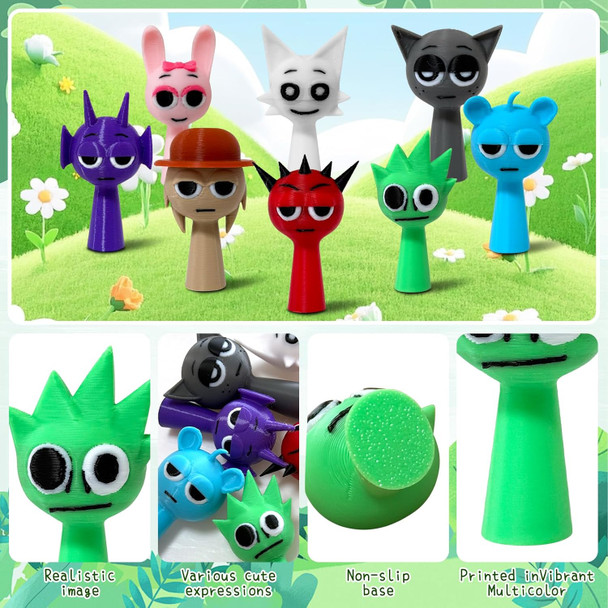 Czygeaft 12 Pack 3D Printed Rhythm Box Action Figures – Funky Beat Style Collectible Toys Music Game-Inspired Party Decorations & Birthday Supplies