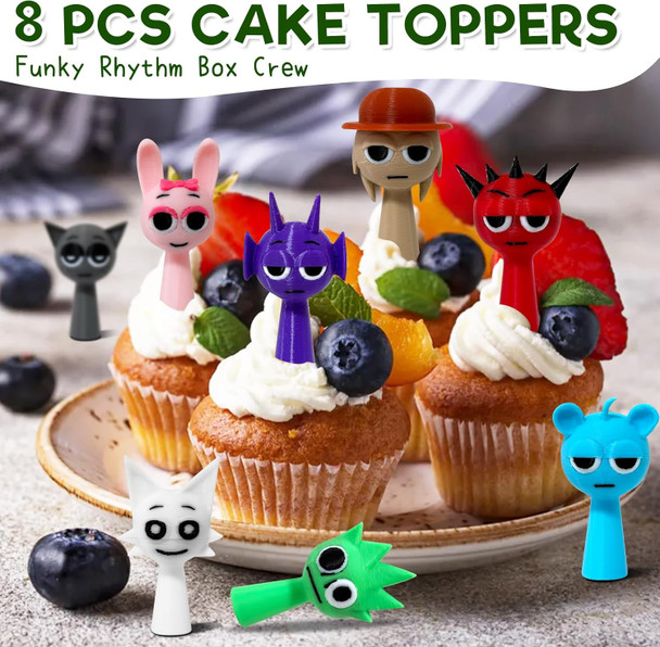 Czygeaft 12 Pack 3D Printed Rhythm Box Action Figures – Funky Beat Style Collectible Toys Music Game-Inspired Party Decorations & Birthday Supplies