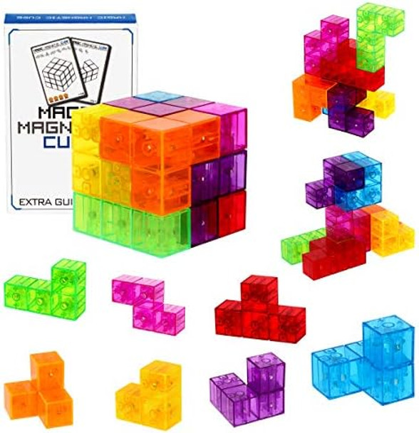 Dasdax Magnetic Building Blocks Magic Magnetic 3D Puzzle Cubes Set Of 7 Multi Shapes Magnetic Blocks With 54 Guide Cards Intelligence Developing And Stress Relief Fidget Toys Dasdax Magnetic Building Blocks Magic Magnetic 3D Puzzle Cubes Set Of 7 Multi Shapes Magnetic Blocks With 54 Guide Cards Intelligence Developing And Stress Relief Fidget Toys