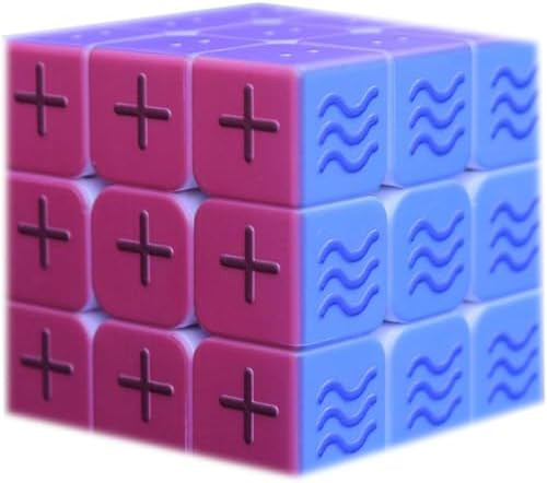 Eherdm 3D Blind Speed Cube Puzzle Magic Cube Puzzle 3x3x3 Educational IQ Item for Adults Relief Geometric Figure Fingerprint Effect Games for The Blind