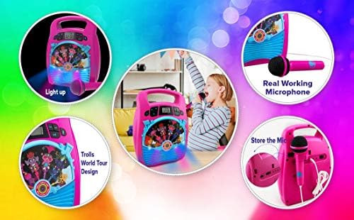 Ekids Trolls World Tour 2 Bluetooth MP3 Karaoke Machine Player Portable with Light Show Store Hours of Music with Built in Memory Sing Along Using The Real Working Microphone USB Port
B085ZMSVK9