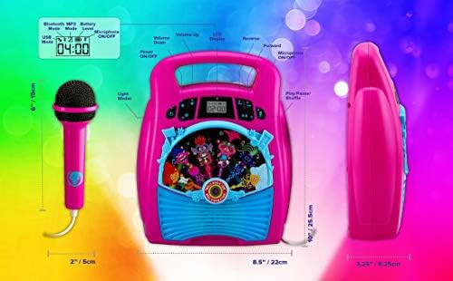 Ekids Trolls World Tour 2 Bluetooth MP3 Karaoke Machine Player Portable with Light Show Store Hours of Music with Built in Memory Sing Along Using The Real Working Microphone USB Port
B085ZMSVK9