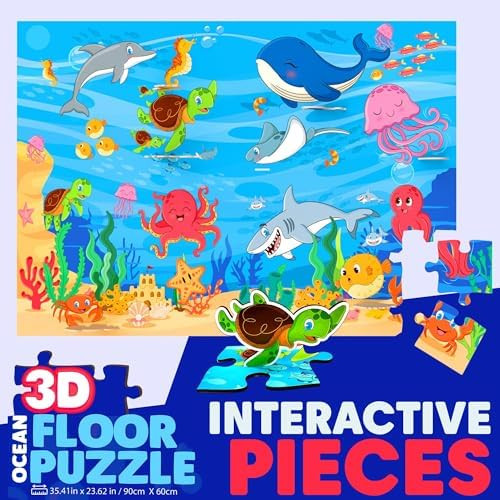 Fun Crafts International 48-Piece 3D Ocean Floor Puzzle – Large 35.4 x 23.6 Inch Underwater Jigsaw Puzzle for Kids & Adults Vibrant Marine Life Scene Educational & Interactive Ocean Adventure
B0FJ3XSZ43