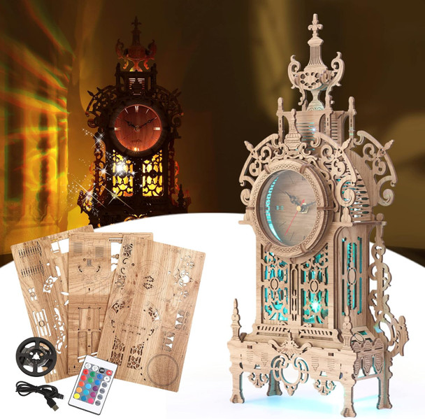 Funpola 3D Wood Puzzle LED Tower Clock 3D Puzzle Building Desktop Clock Model DIY Architectural Building Blocks (LED-TC01 Wood)
B08ZT3LRPV