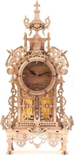 Funpola 3D Wood Puzzle LED Tower Clock 3D Puzzle Building Desktop Clock Model DIY Architectural Building Blocks (LED-TC01 Wood)
B08ZT3LRPV
