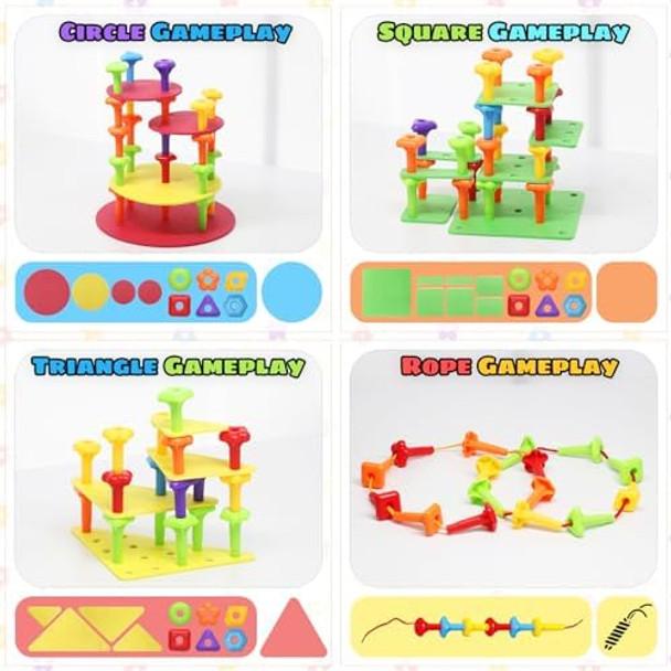 Ggiibro Peg Board Toy set 73Pcs DIY Building Stacking Toys for Kids 3-6 Years OldSTEM Educational Kids Toy for Brain DevelopmentMontessori Sensory Toys Various Foam Board Plastic Lacing String Game
B0D5H81LNM Ggiibro Peg Board Toy set 73Pcs DIY Building Stacking Toys for Kids 3-6 Years OldSTEM Educational Kids Toy for Brain DevelopmentMontessori Sensory Toys Various Foam Board Plastic Lacing String Game
B0D5H81LNM