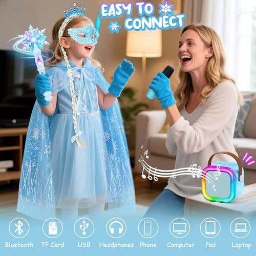Golray Toys for Girls Kids Karaoke Microphone & Princess Dress Up Set Cape & Wand Christmas Birthday Toy for Little Girl Toddler Age 3 4 5 6 7 8-12 Year Old Daughter Niece Granddaughter
B0F24G2TJ1