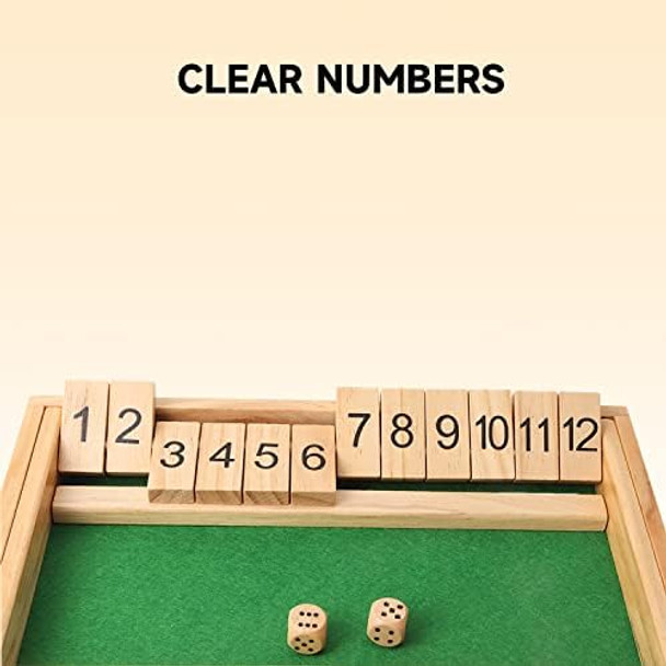 Gse Games & Sports Expert GSE Games & Sports Expert Wooden Shut The Box 12 Numbers Dice Game Board with 2 Wooden Dice Classic Tabletop Version of The Popular English Pub Game
B07Z46MT8S