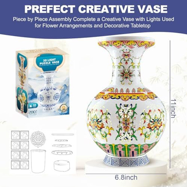 Hbgaylyh 200PCS Puzzle Vase for Adults 3D Vase Puzzles Plastic Puzzle for Flower Arrangement and Home Decoration (Enamel Color)
B0F7DTNYMP