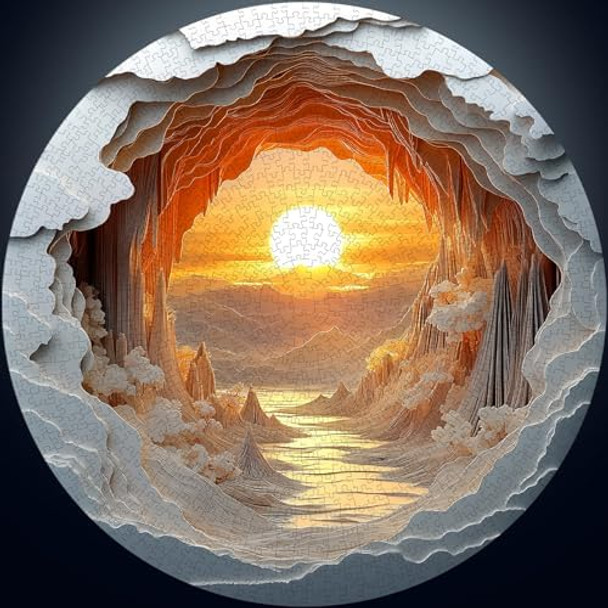 Highxin 3D Stereo Visual Puzzles for Adults 1000 Pieces - Unique Dawn Cave Round Jigsaw Puzzle Stereo Effect Beautiful Canyon Sunset Landscape Puzzle with Letters on Back Challenging Hard Difficult Puzzles
B0F7XH8H9K