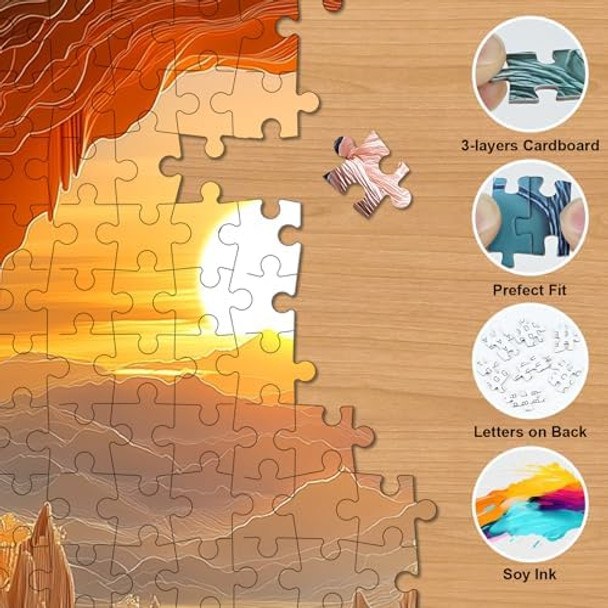 Highxin 3D Stereo Visual Puzzles for Adults 1000 Pieces - Unique Dawn Cave Round Jigsaw Puzzle Stereo Effect Beautiful Canyon Sunset Landscape Puzzle with Letters on Back Challenging Hard Difficult Puzzles
B0F7XH8H9K